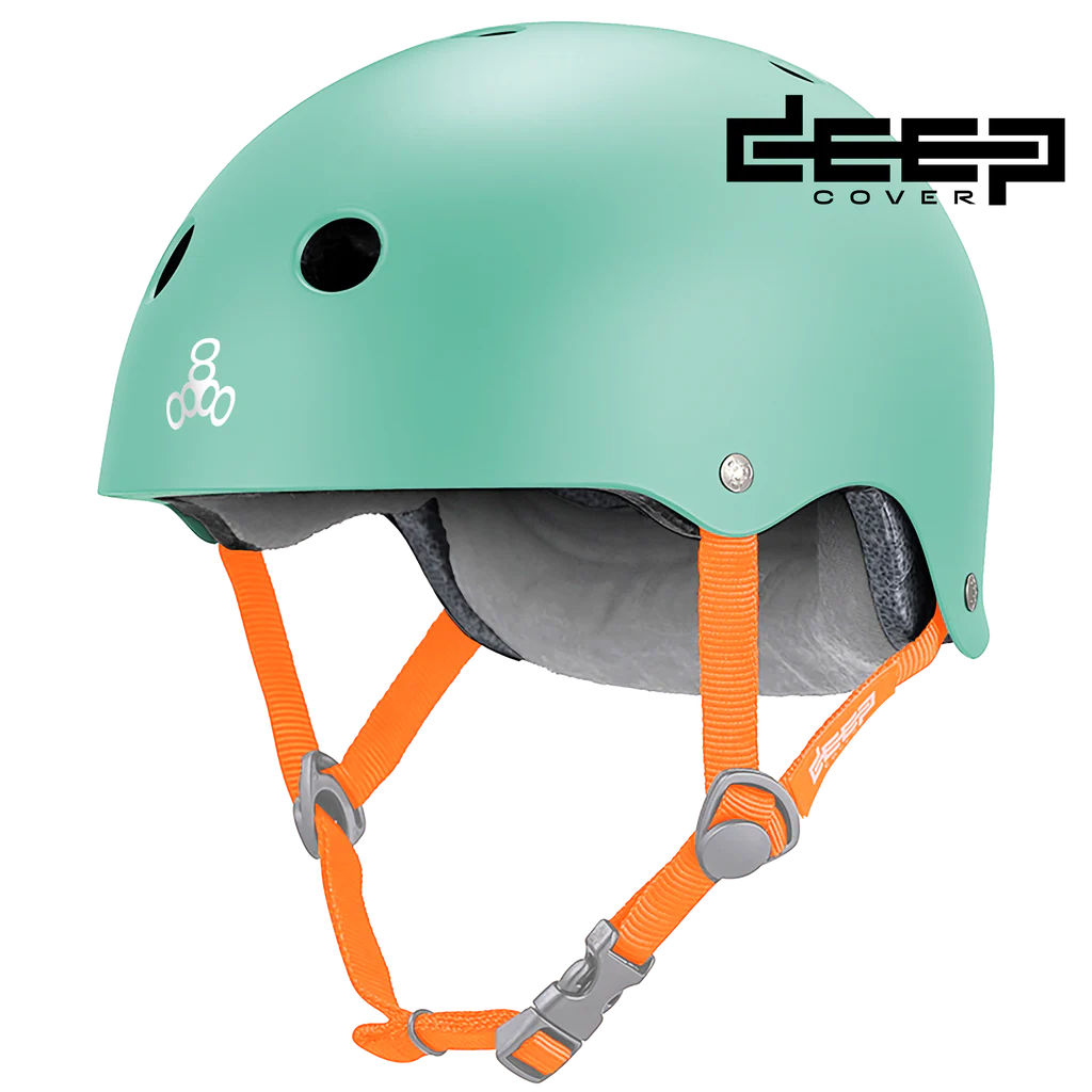 bike helmet 8+ teal Triple 8 Deep Cover Helmet (Black/Matte) XS/S